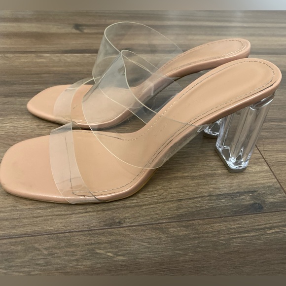 Zara Shoes - Zara Transparent Blocked Heeled Sandals size 7/38